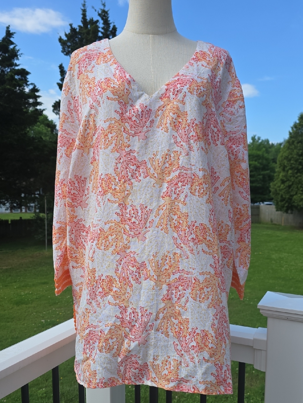 NWT J. Jill Linen Blend Popover Tunic Sz 2X